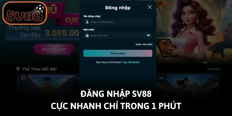 Đăng nhập Sv88 cực nhanh chỉ trong 1 phút